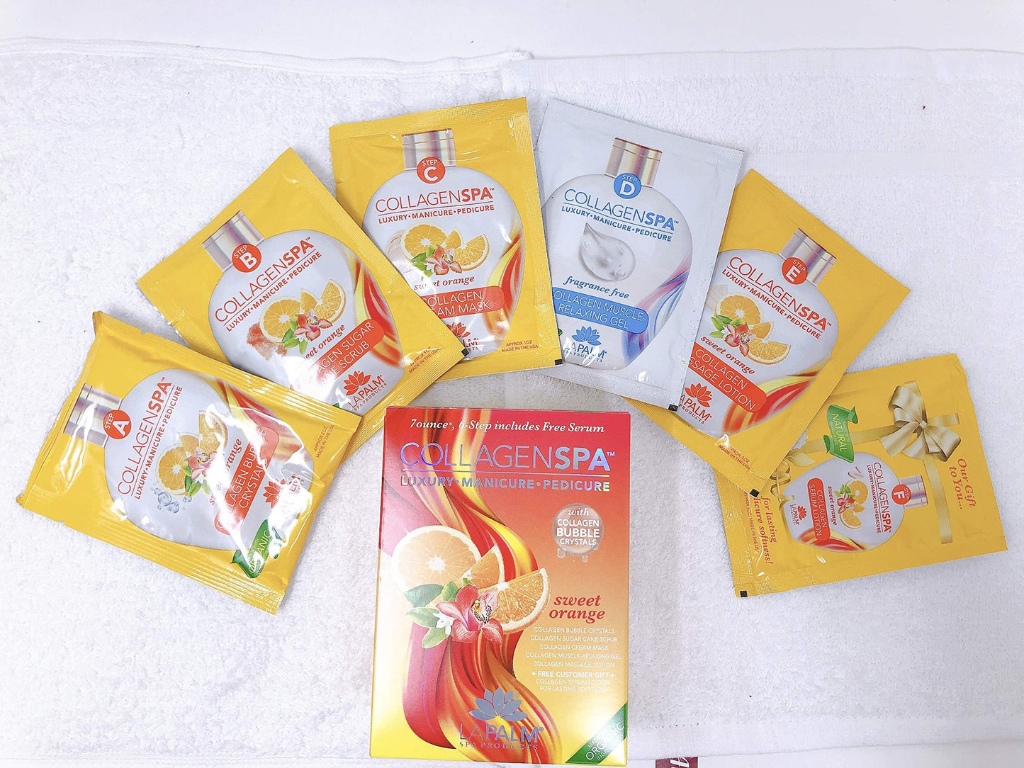 La Palm Collagen Spa Luxury Manicure and Pedicure with Collagen Bubble Crystals - Sweet Orange (1 Pack)