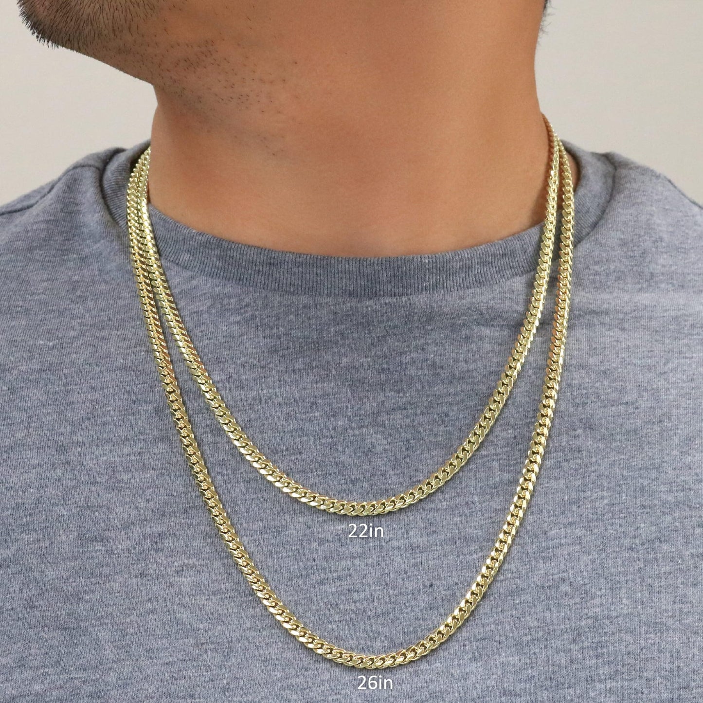 Nuragold 14k Yellow Gold 5mm Solid Miami Cuban Link Chain Pendant Necklace, Mens Jewelry Box Clasp 16" 18" 20" 22" 24" 26" 28" 30"