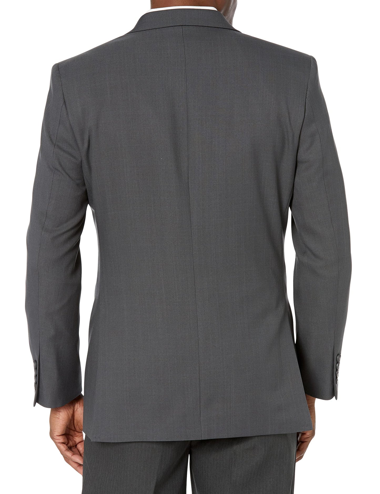 Haggar Men's Travel Performance Tailored Fit Suit Separates-Pants, Dk. Heather Grey-Jacket, 46 Tall