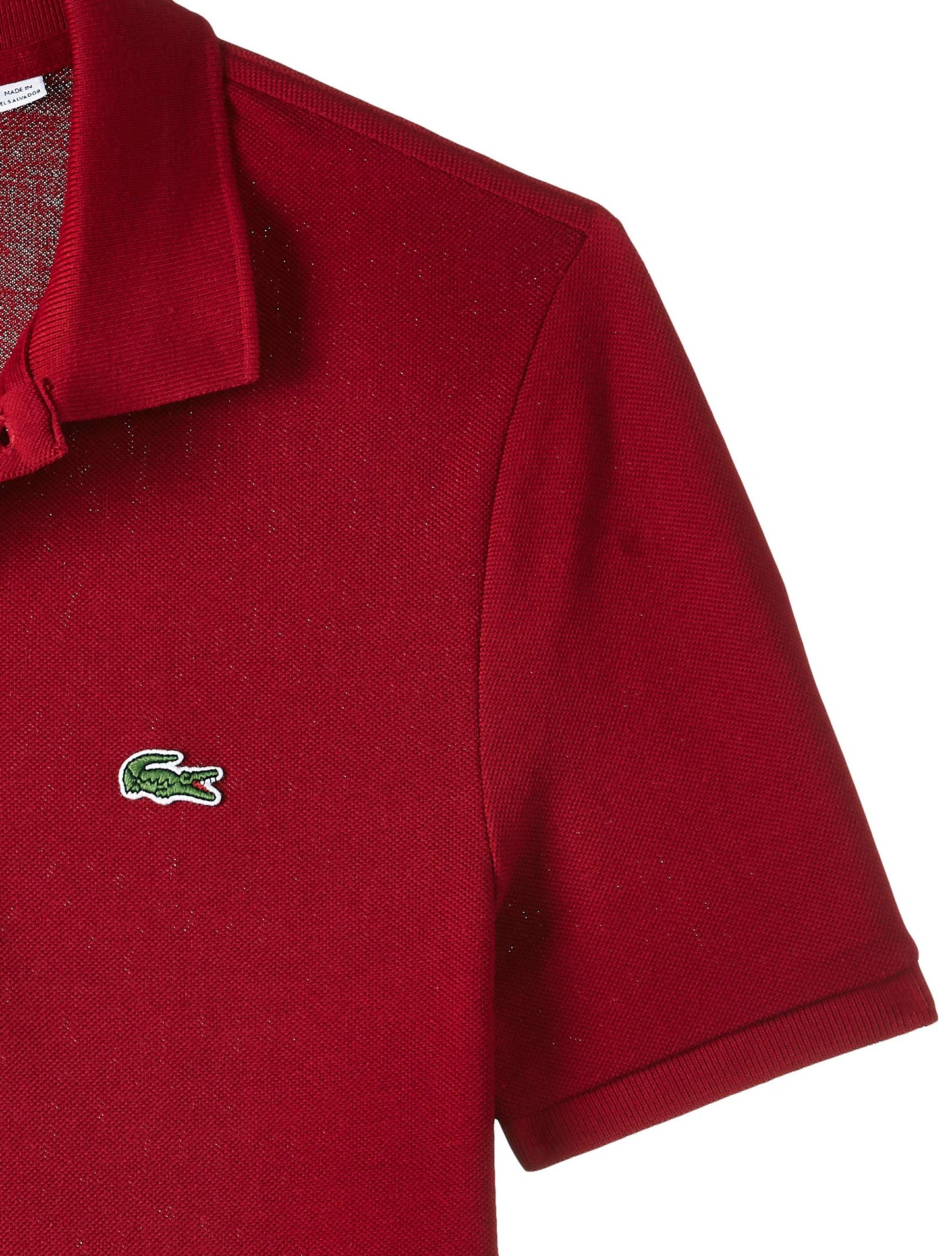Lacoste Mens Men's Short Sleeve Classic Pique Polo Shirt, Bordeaux, Medium