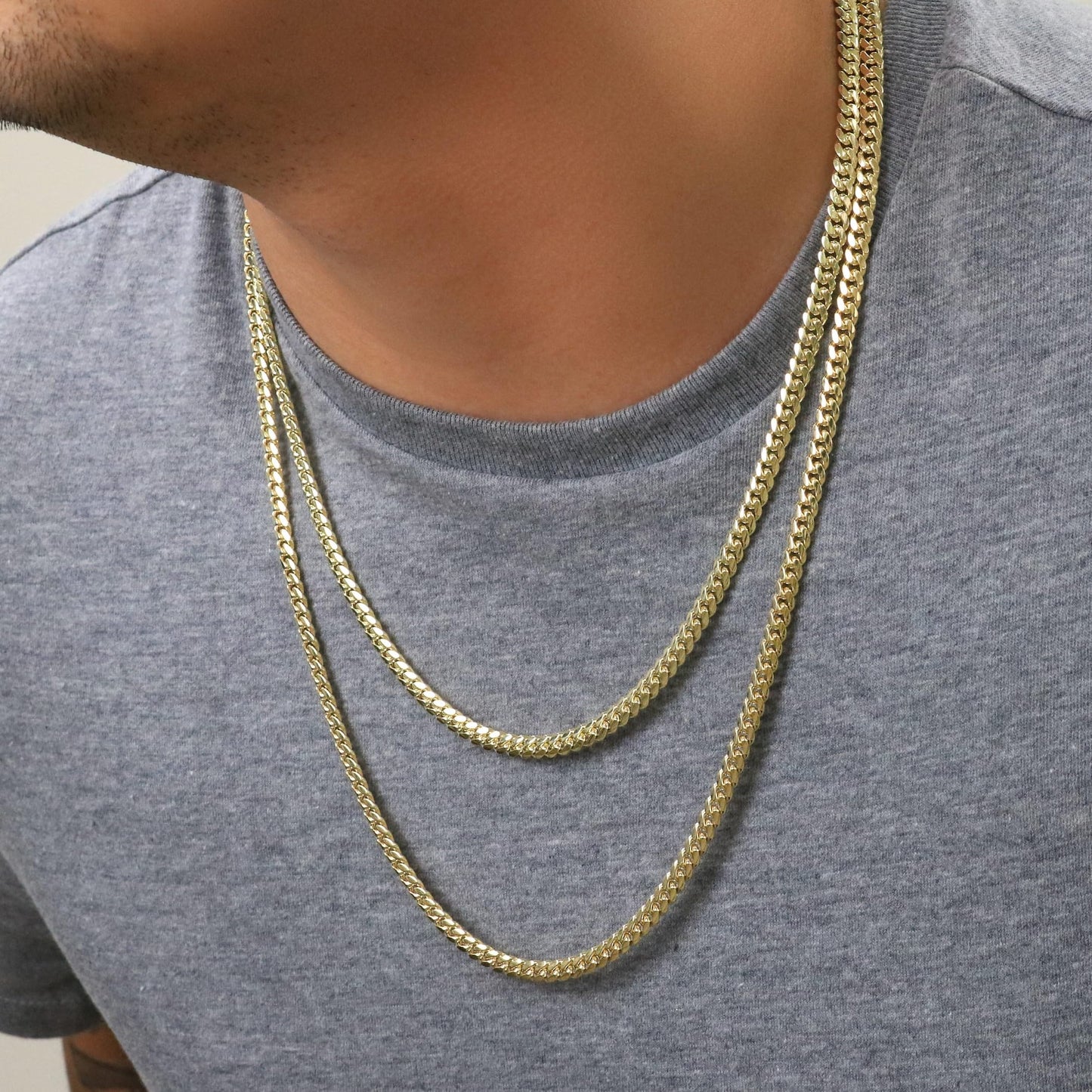 Nuragold 14k Yellow Gold 5mm Solid Miami Cuban Link Chain Pendant Necklace, Mens Jewelry Box Clasp 16" 18" 20" 22" 24" 26" 28" 30"