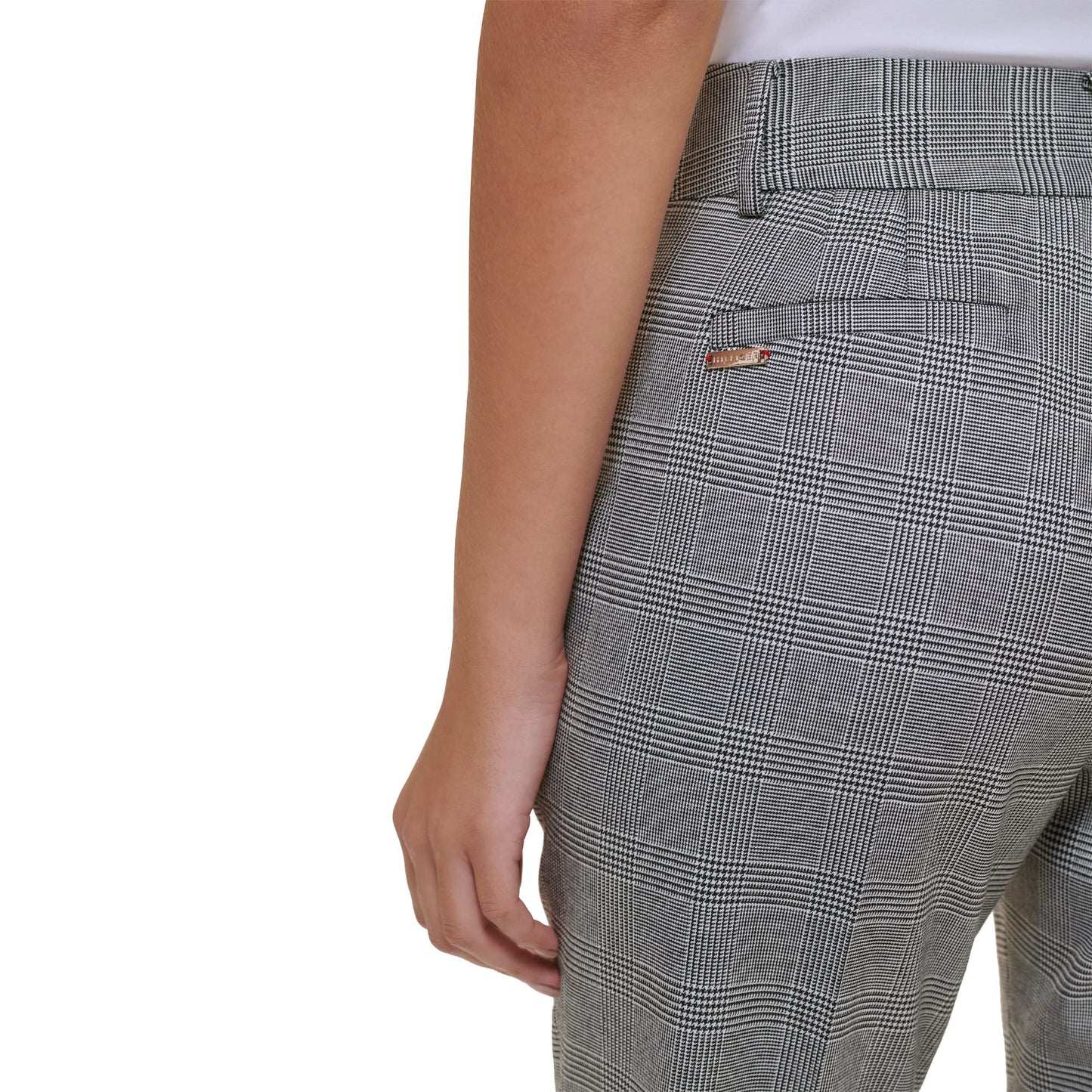 Tommy Hilfiger Glen Plaid Sutton Bootcut Pants Black/Ivory 10