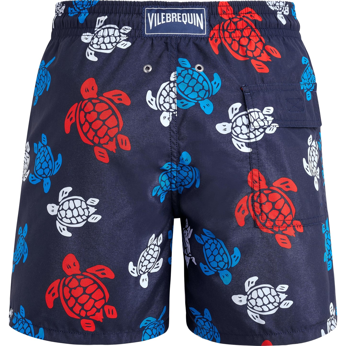 Vilebrequin Men Swim Trunks Tortues Multicolored Turtles, M, Navy Blue