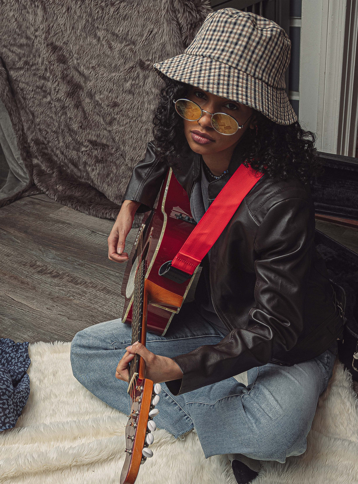 Beverly Women's Perforated Faux Leather Scooter Jacket