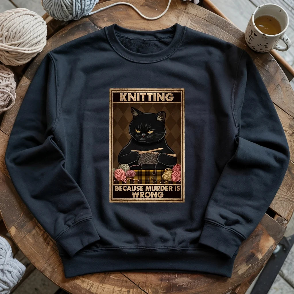 Knitting Because murder is wrong Sweatshirt