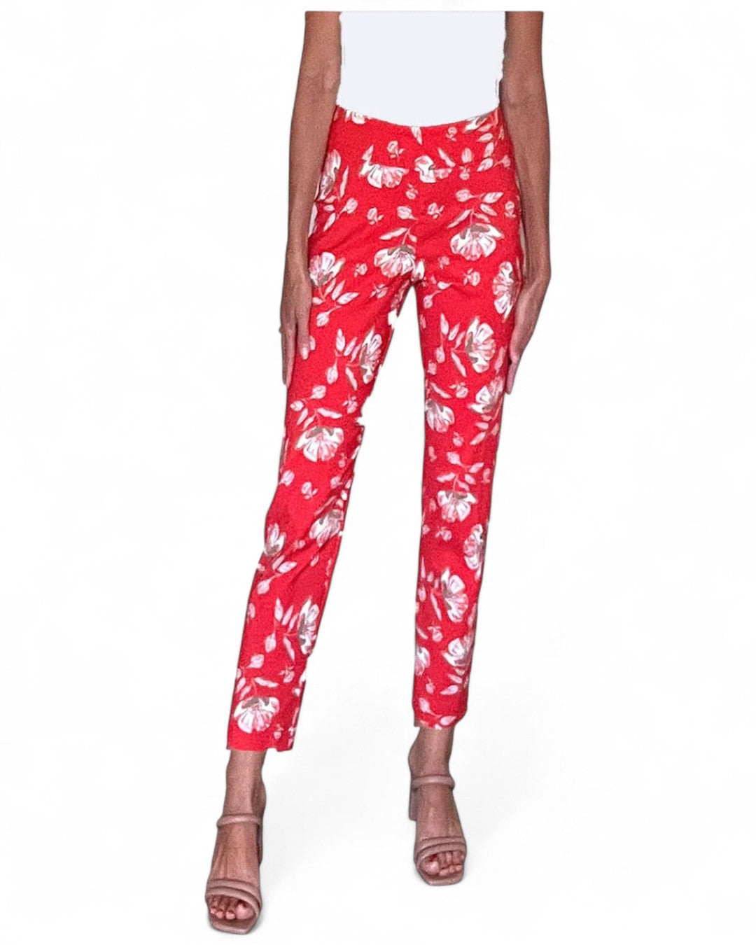 Krazy Larry P507 Pull on Pant - Tangerine Flowers