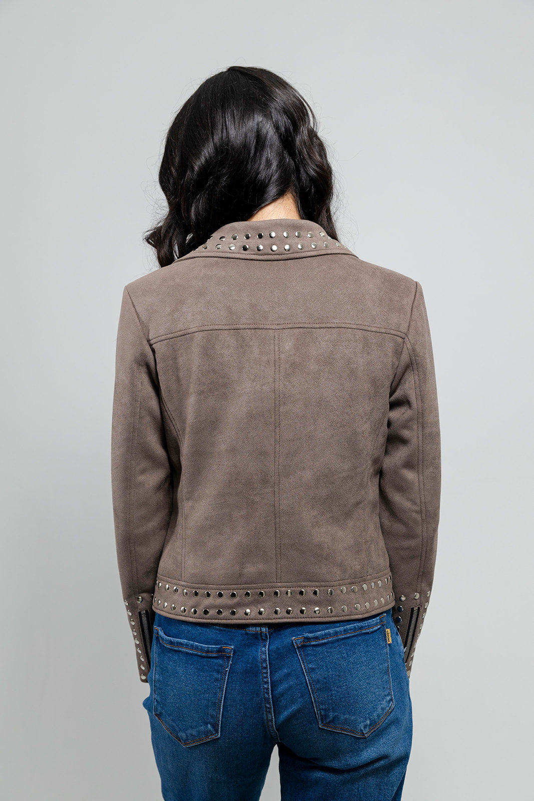 Sandy Women's Studded Faux Leather Moto Jacket