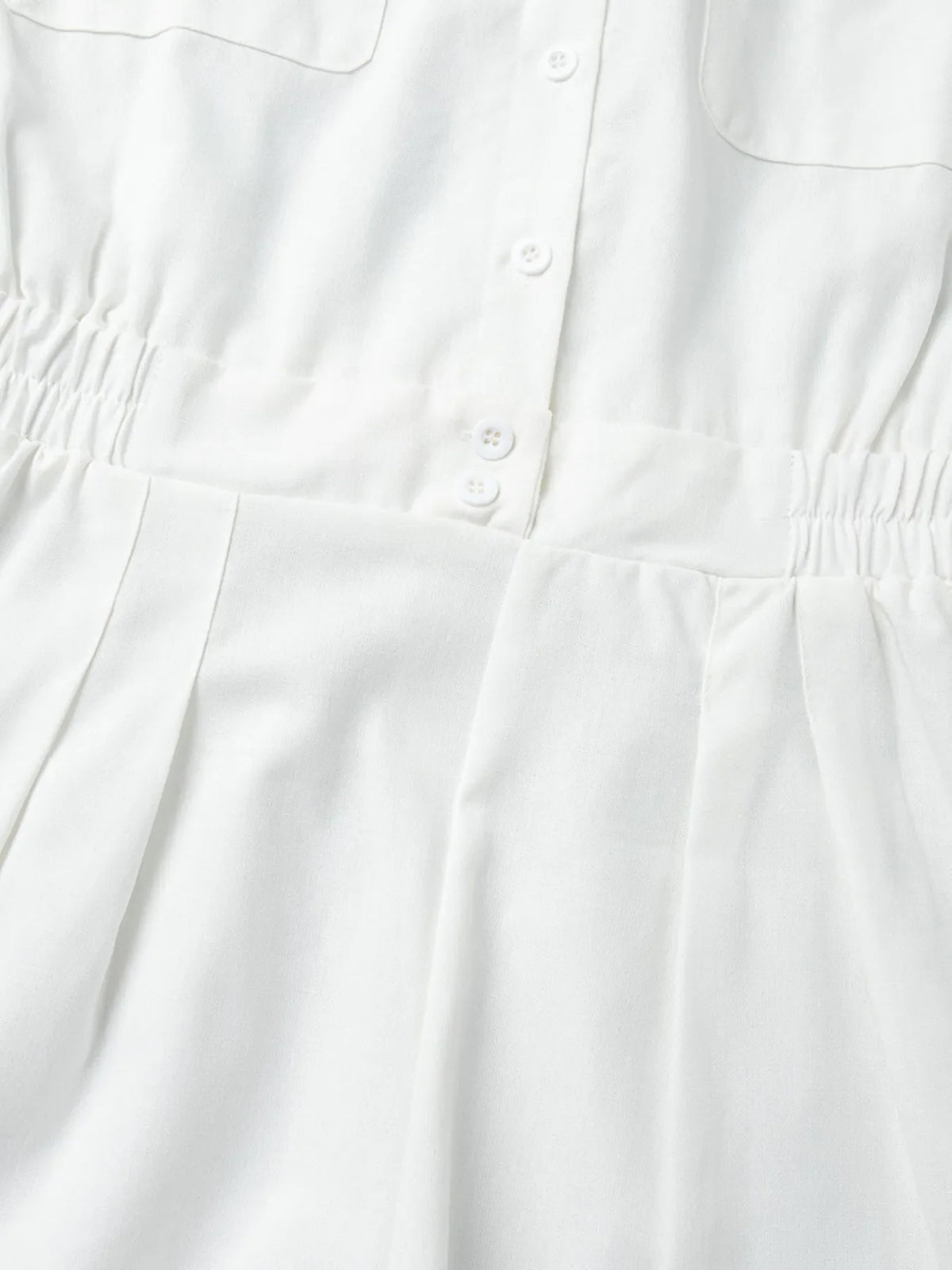 Casual Button Front Long Sleeve Romper