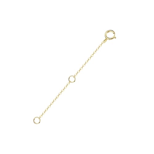Lulau 14K Solid Gold Necklace Extender for Women 2"(14K Yellow Gold-2 Inch)