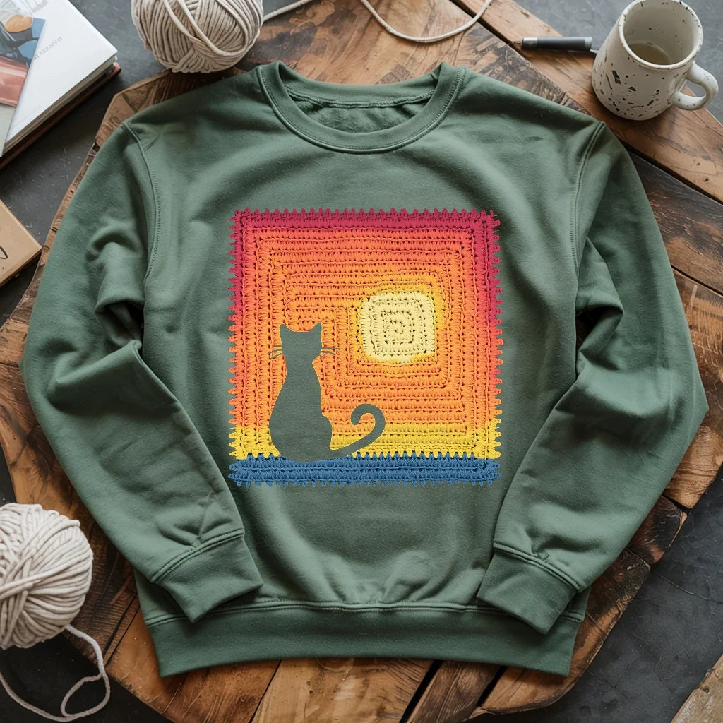 Cat Granny Square Sweatshirt