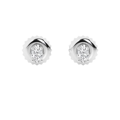 Belacqua 14K White Gold IGI Certified 0.50 Carat Oval Cut Lab Grown Diamond