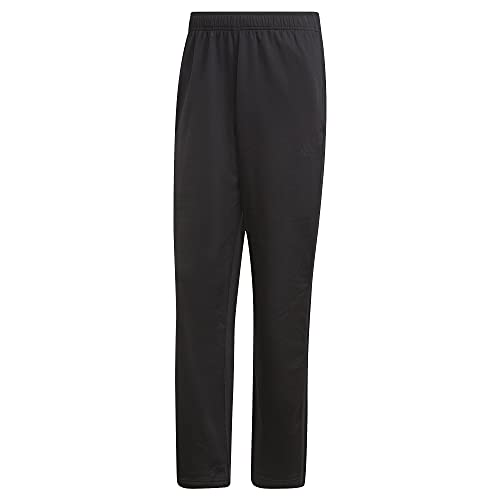 adidas Men's Essentials Warm-up Open Hem 3-stripes Tracksuit Bottoms, Black/Black, Large