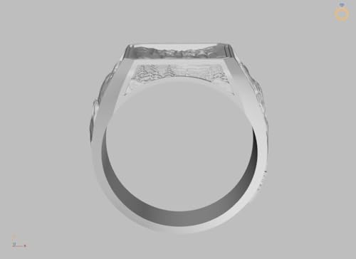 SilkenSaga Gothic Nature Inspire Deer Antler & Wolf Hunter Ring 14K Gold Plated Unique Wild Animal Head Biker Rider Nature Inspire Hunter Ring 925 Sterling Silver Handmade Animal Jewelry Gift