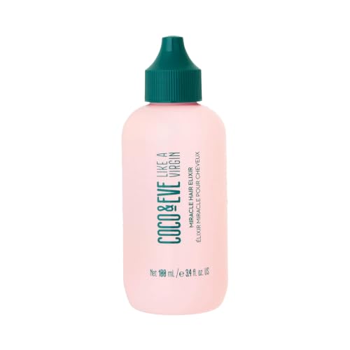 Coco & Eve Miracle Hair Elixir. Coconut Oil with Hyaluronic Acid Leave in Conditioner.Treatment for Dry Damaged Hair | Frizz control. Protects from Heat Styling