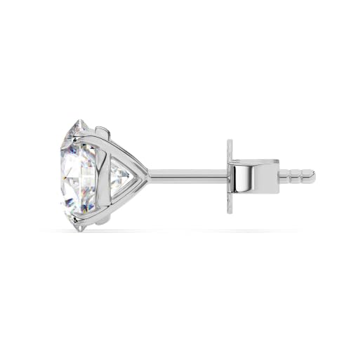 1.0 Carat 14K White Gold IGI Certified LAB GROWN Round Cut Diamond Stud Earrings for Women 4 Prong Screw Back for her MADE IN USA (E-F Color, VS1-VS2 Clarity)
