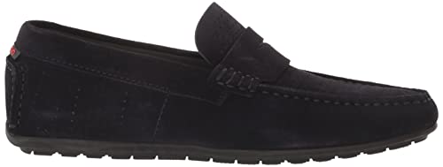 HUGO Women's Dandy Moccasin Loafer, 12 US, Sky Captain Navy
