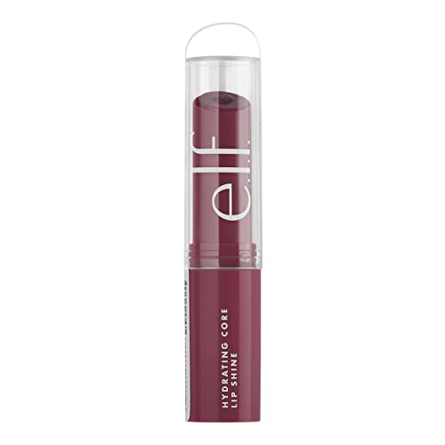 e.l.f. Hydrating Core Lip Shine with Shea Butter & Vitamin E, Tinted Lip Balm for A Smooth, Glossy Finish & Long-Lasting Moisture, Delightful Mauve