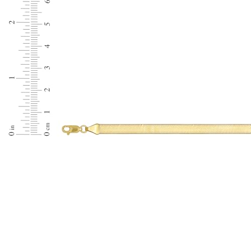 Floreo 10k Yellow Gold 5mm Silky Herringbone Chain Bracelet, 7"