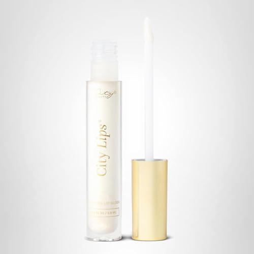 City Beauty City Lips Plumping Lip Gloss Silver Skyline - High-Shine Gloss for Fuller, Younger-Looking Lips | Hydrating & Smoothing Lip Treatment Hyaluronic Acid