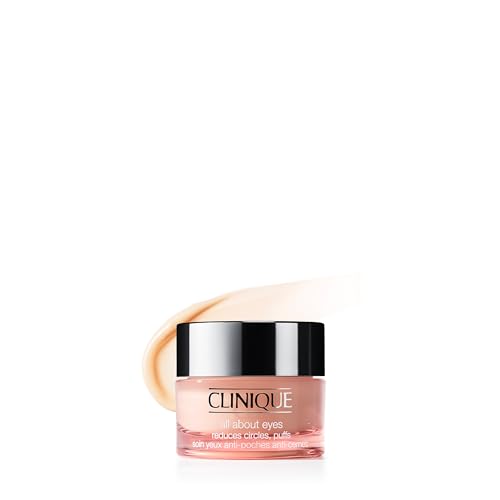 Clinique All About Eyes Lightweight Eye Cream With Vitamin C | Hydrating, Brightening, Depuffing + Dark Circle Reducing, Mini Travel Size, 0.5 Ounce