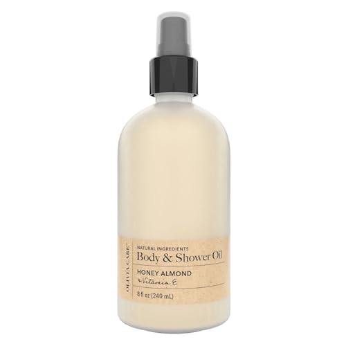 Olivia Care Honey Almond Body & Shower Oil with Vitamin E – Nourishing Moisturizing Oil, 8 fl oz