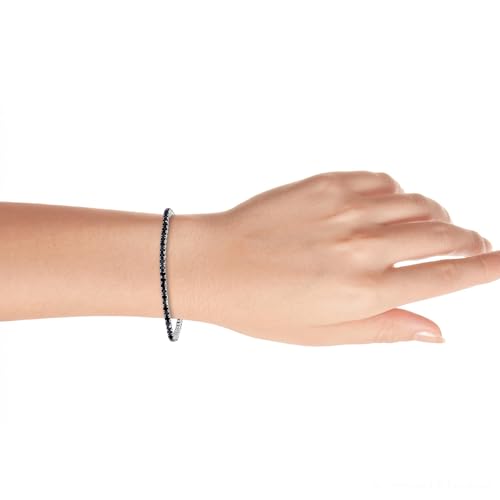 Pompeii 4ct Black Diamond Tennis Bracelet 14K White Gold 7"