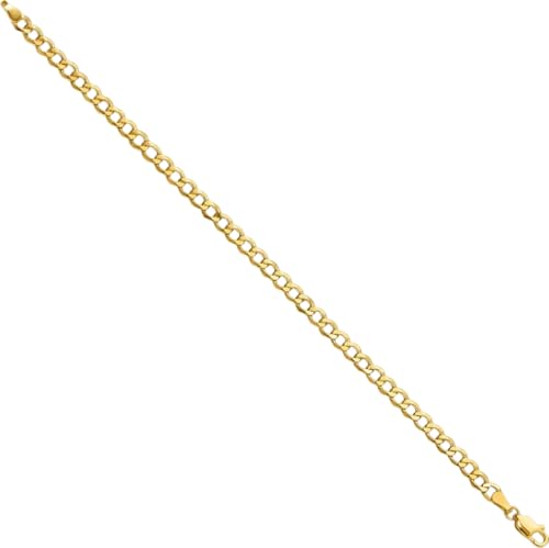 IceCarats 14K Yellow Gold 4.3mm Thick Curb Chain Link Bracelet, 7 inch
