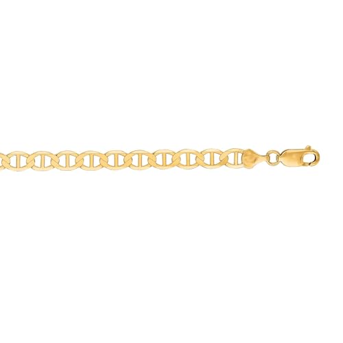 Floreo 14k Yellow Gold 1.2mm Solid Mariner Chain Necklace 16 Inch