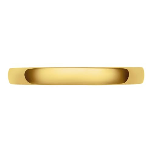 Brilliant Expressions Women's 2MM Solid Gold Rings – Classic, Lightweight 14K Yellow Gold Jewelry; Durable Plain Wedding Band for Women; Comfortable, Well-Polished Womens Wedding Bands, Size 5