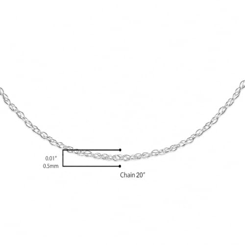 Haus of Brilliance Solid 10K White Gold 1/2 mm Slim and Dainty Rope Chain Necklace, Unisex Chain - Size 16" Inches