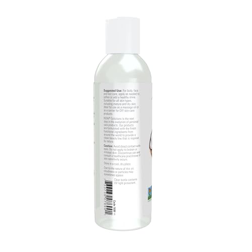 NOW Foods Solutions, Liquid Coconut Oil, Light and Nourishing, Promotes Healthy-Looking Skin and Hair, 4-Ounce