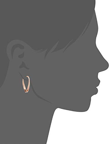 10k Gold Hoop Earrings - Twist Oval and Polished Hoops for Women, 1 Inch