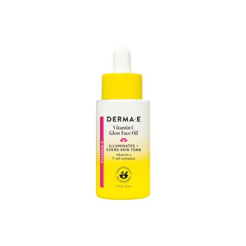 Derma E Vitamin C Glow Face Oil, 1 Fl Oz Vitamin C Oil with Turmeric