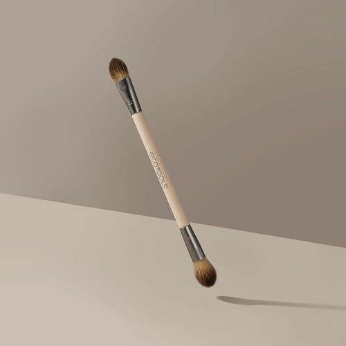 EcoTools Cream & Powder Dual-Ended Eye Brush, Flat & Fluffy, 1 Count