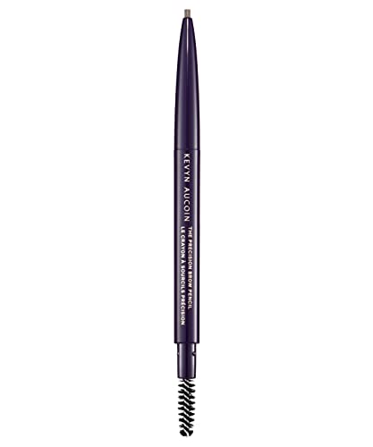 Kevyn Aucoin The Precision Brow Pencil, Brunette: Ultra slim, thin and strong. Retractable plus spoolie brush. Pro makeup artist go to. Sculpt, define and shape eyebrows. Stay put, smudge-proof.
