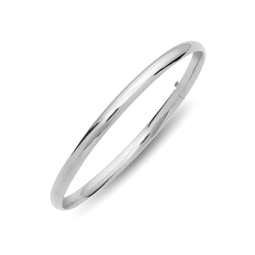 Floreo 14k White Gold 5mm Polished Bangle Bracelet 8 Inch
