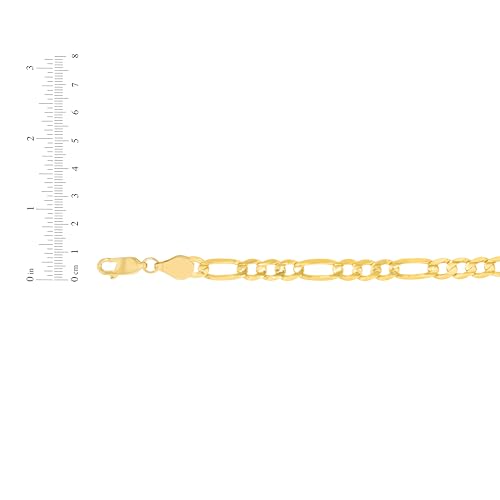 Floreo 10k Yellow Gold 9mm Solid Clasic Figaro Bracelet or Anklet 8 Inch