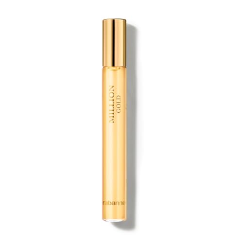 Rabanne Million Gold Eau de Parfum Intense - Rich Woody Cologne for Men with Sandalwood, Cedarwood & Cardamom - Travel Designer Fragrance Spray 0.34 oz