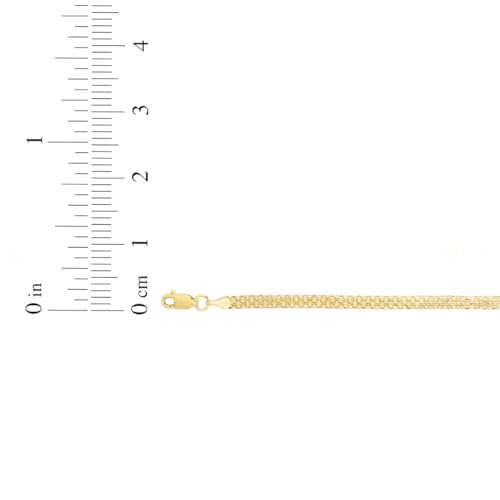 Floreo 14k Yellow Gold 2.5mm Bismark Chain Bracelet 7.25 Inch