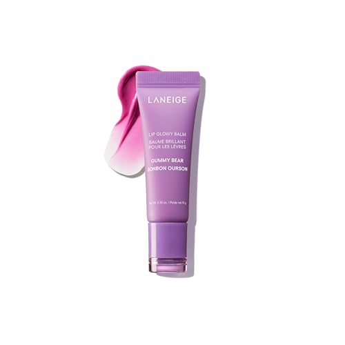 LANEIGE Lip Glowy Balm: Sheer Tinted Lip Treatment Balm Tube with Shea & Murumuru Butters for Hydrating, Moisturizing, Glossy, Non-Sticky Shine, Berry | Korean Skin Care, Gummy Bear