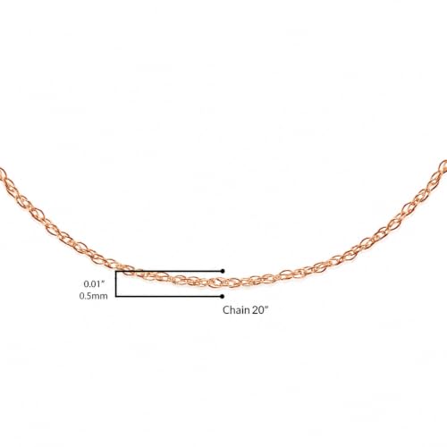 Haus of Brilliance Solid 10K Yellow Gold 1/2 mm Slim and Dainty Rope Chain Necklace, Unisex Chain - Size 18" Inches