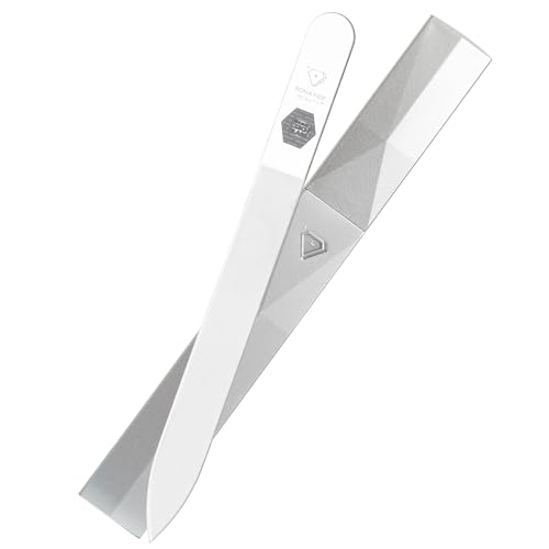 Bona Fide Beauty Czech Glass Nail File (Clear Color) with Silver Hardcase