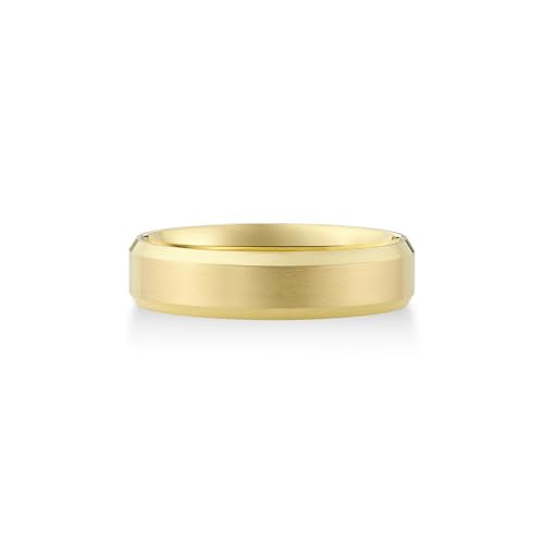 Oxford Ivy Wedding Band Solid 10K Yellow Gold 5mm Beveled Ring, Size 9