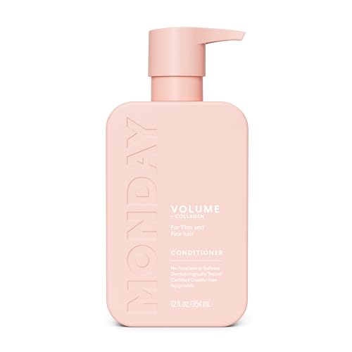 MONDAY HAIRCARE VOLUME Conditioner with Hydrolyzed Collagen, Coconut Oil, Shea Butter & Macadamia Oil for Thin, Fine & Flat Hair 354 mL