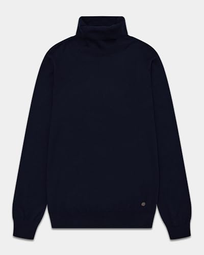 KVSS Men's Pullover 100% Cashmere Turtleneck Long Sleeve Cashmere Knit Sweaters for Mens Comfortable Tee Luxury Choice Ink Blue