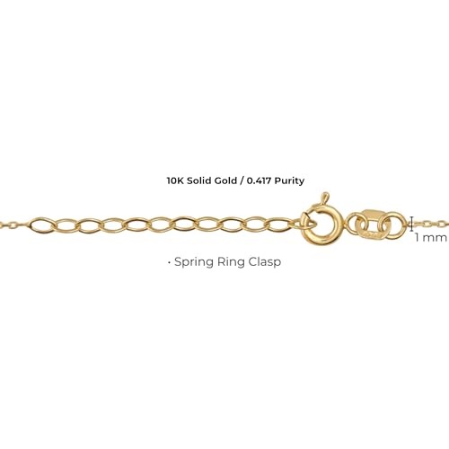Golden Planet 10K Solid Gold Sideways Cross Necklace in 18" for Women | Simple Dainty Small Cross Pendant Charm Chain Necklace | Baptism Religious Faith Fine Gold Jewelry