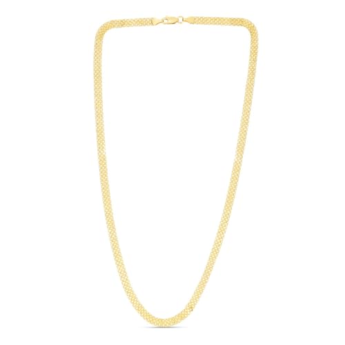 Floreo 14k Yellow Gold 4.7mm Bismark Chain Necklace 20 Inch