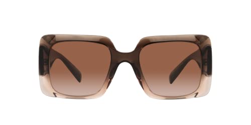 Versace VE 4405 533213 Brown Plastic Rectangle Sunglasses Brown Gradient Lens