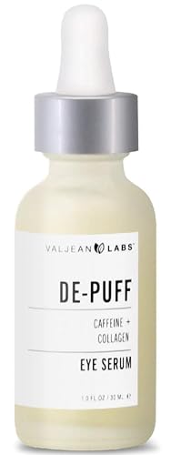 Valjean Labs DePuff Eye Serum | Caffeine + Collagen | Helps to Reduce Under Eye Puffiness and Combat Signs of Aging | Paraben Free (1 oz)