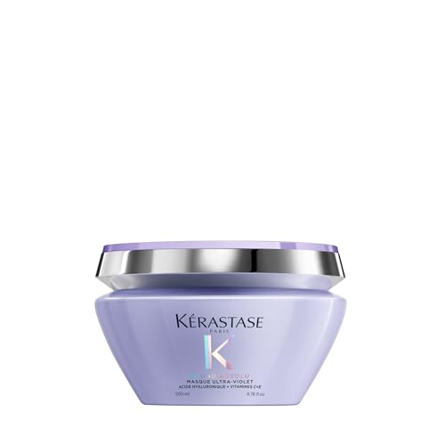Kerastase Blond Absolu Ultra-Violet Purple Hair Mask For Lightened, Highlighted and Grey Hair - Neutralizes Brassy and Yellow Undertones With Hyaluronic Acid, 6.8 Fl Oz